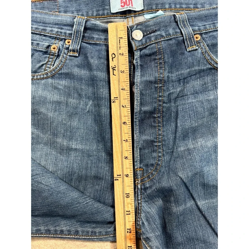 Levi's 501 Original Jeans Mens 36x30 Blue Denim Cotton Straight Leg Button Fly